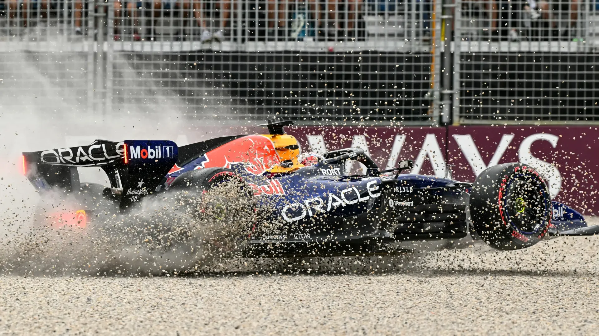 Max Verstappen's Red Bull stopped after his Turn 1 qualifying crash in Melbourne