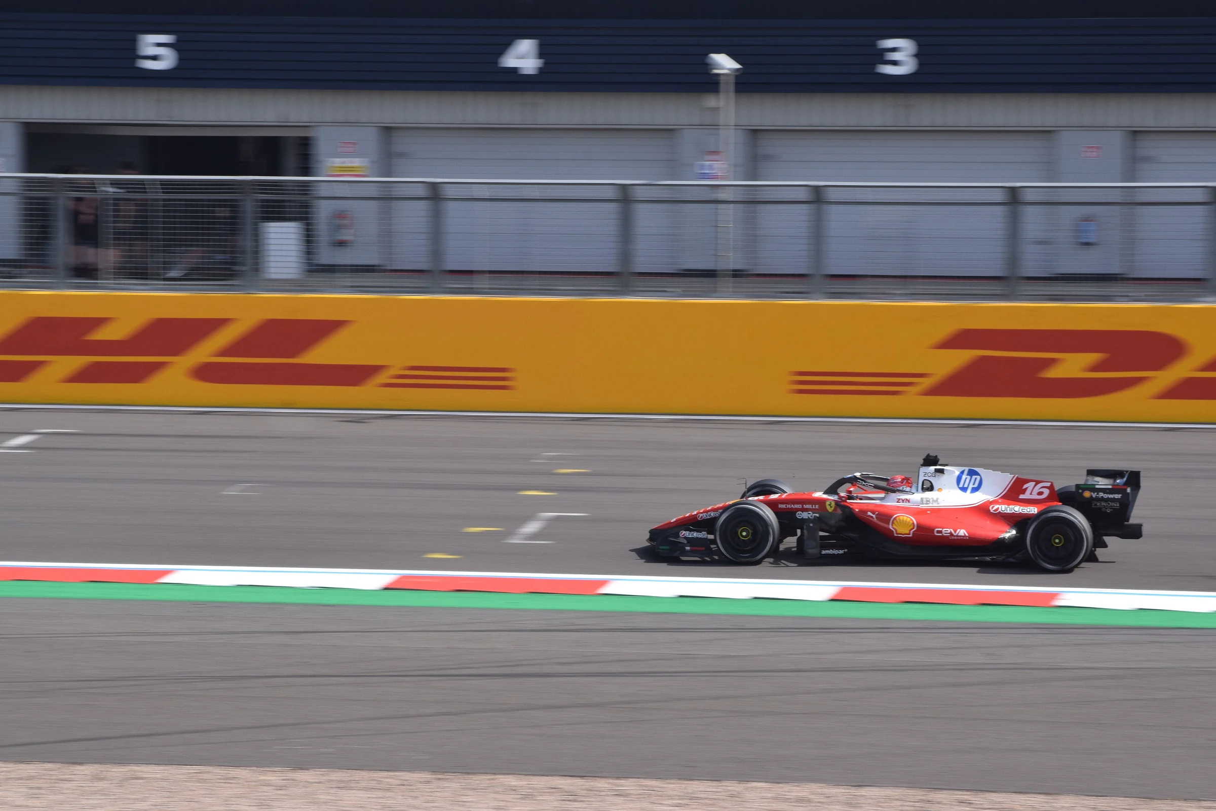 Charles Leclerc driving Ferrari's 2026 Formula 1 car at Silverstone