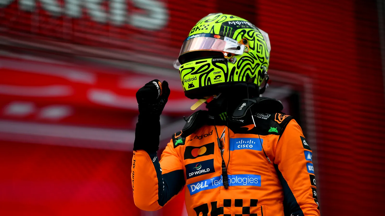 Lando Norris celebrating victory in the 2026 Miami Grand Prix Sprint