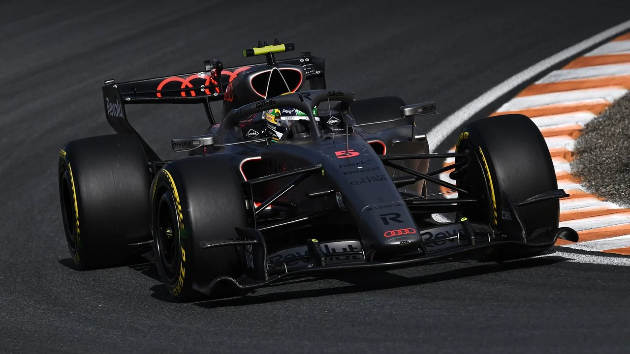 Formula 1 car on track in an official 2026 Dutch Grand Prix video still